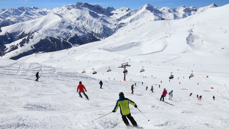 skiers in the austrian alps