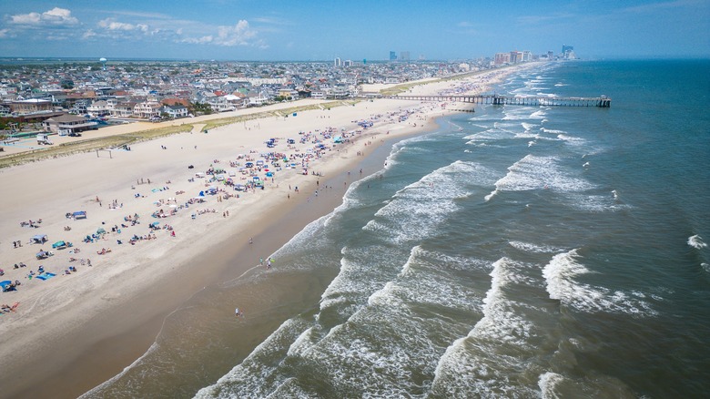 Overhead view of Ocean City beach