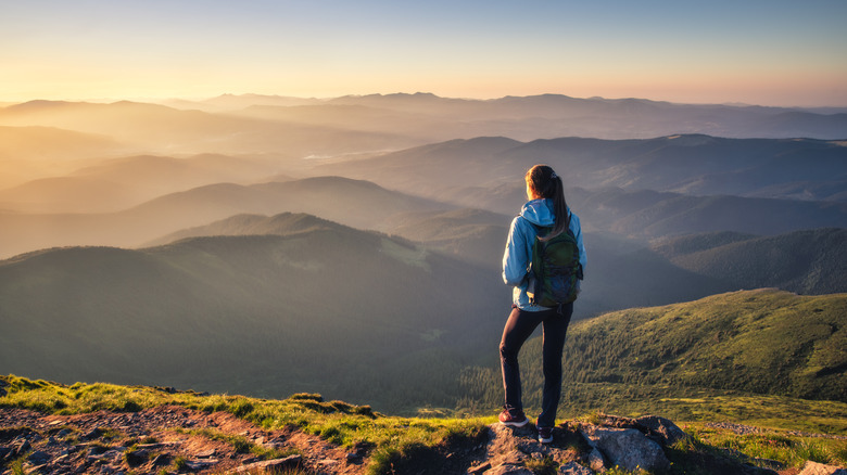 girl on mountain top