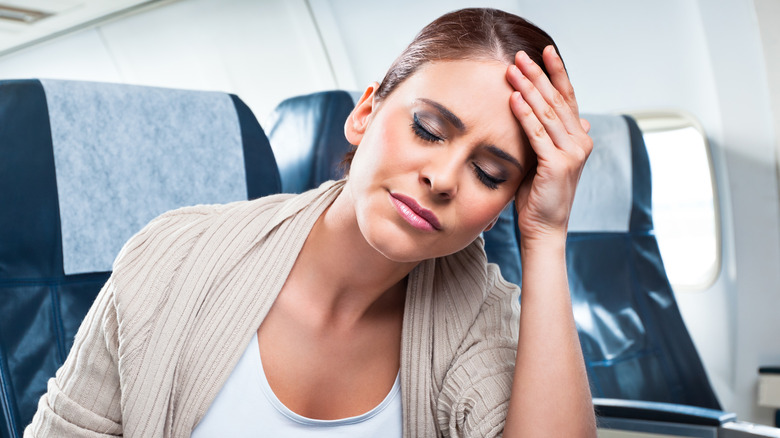 scared passenger on plane