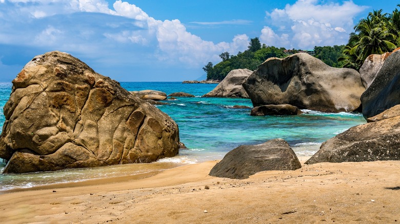 boulders on beach