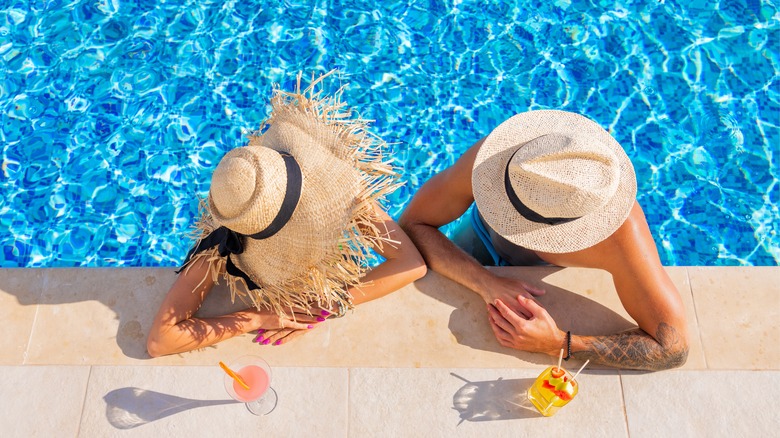 Couple at all-inclusive resort