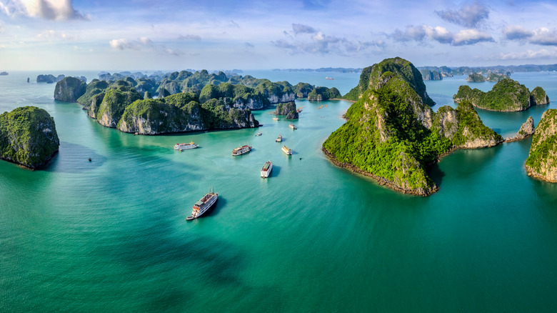 Ha Long Bay aerial view 