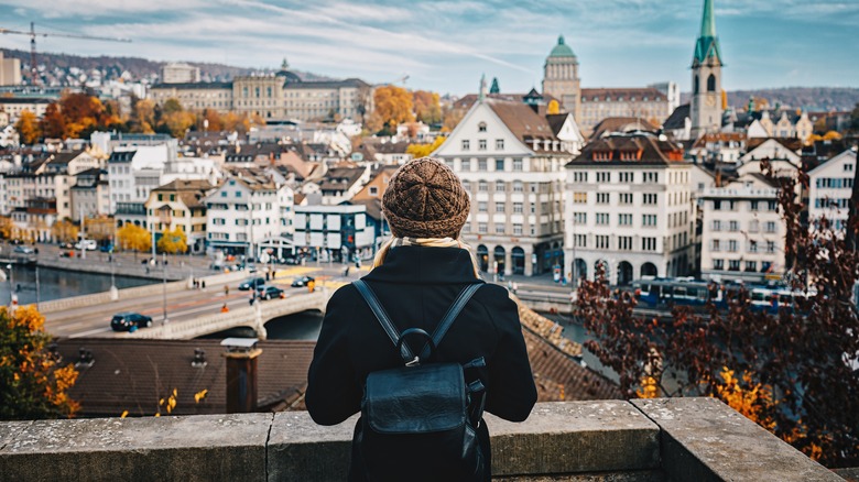 young traveler in Switzerland