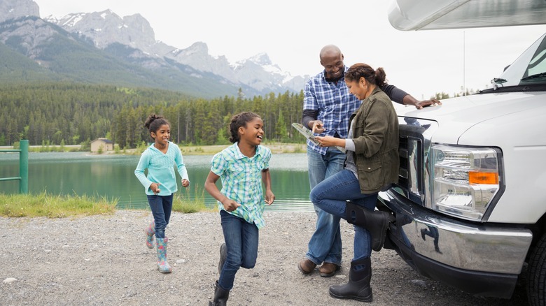 family with an RV