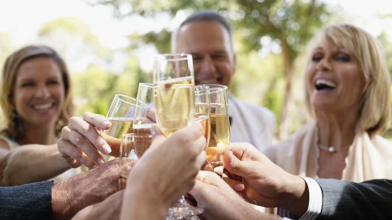 People toasting with wine