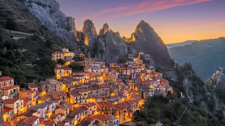 Mountainside town of Castelmezzano, Italy