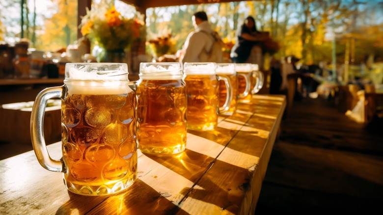 A row of pub beers