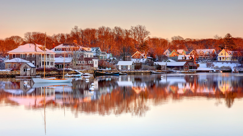 Falmouth waterfront at sunset