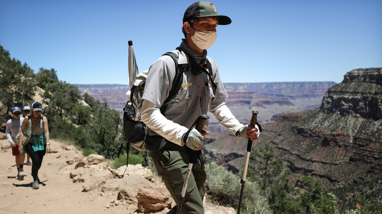 Park ranger patrols the Bright Angel Trail