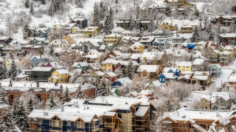 Park City Utah Buildings Snow