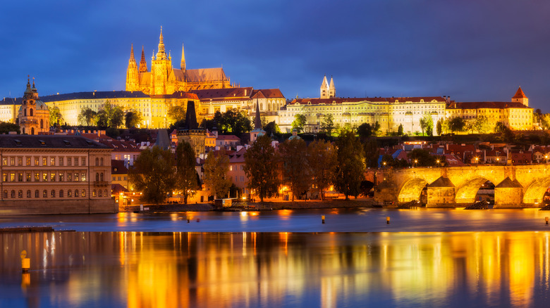 View of Prague Castle from Vltava River