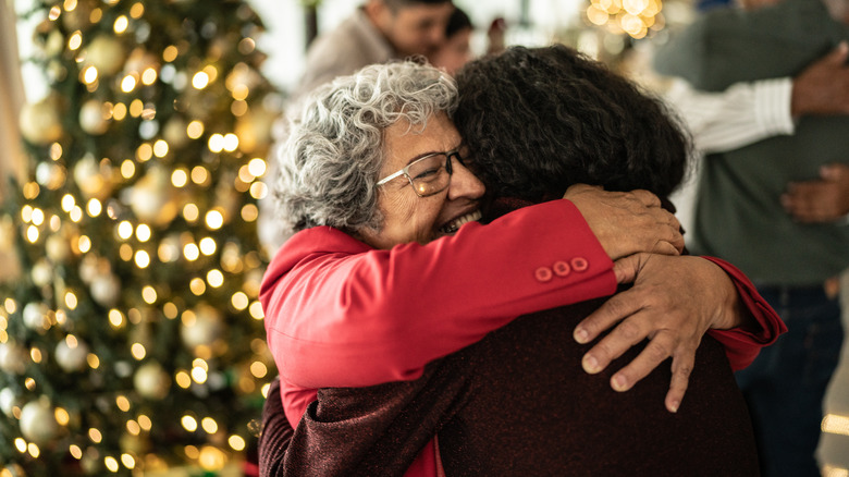 Family members hugging