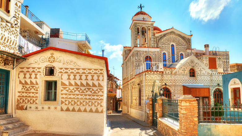 colorful Greek island village