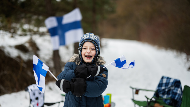 Finland boy forest nature