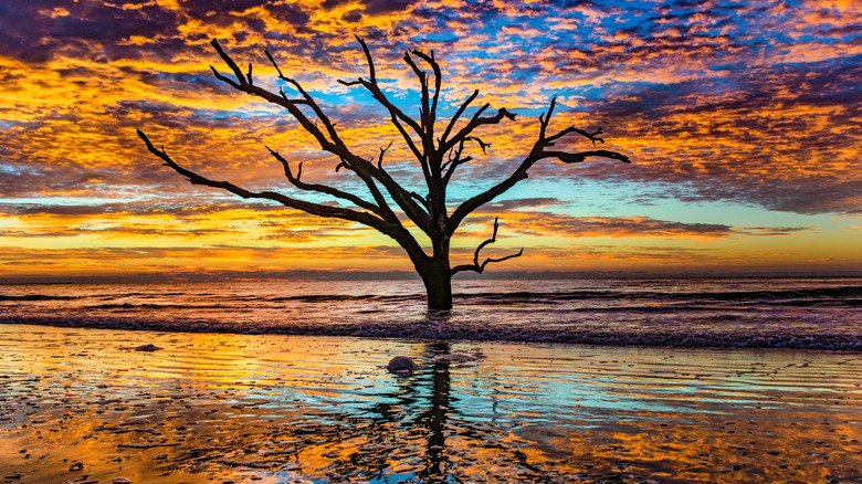 Oak Island beach sunset