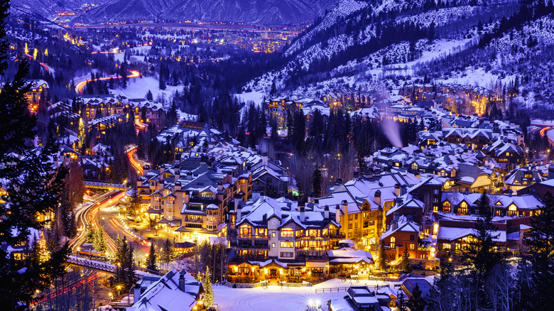 Beaver Creek Village at night