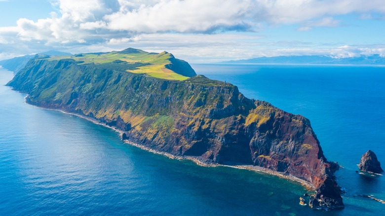 steep green volcanic island