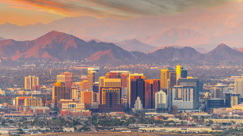 Phoenix skyline and mountains