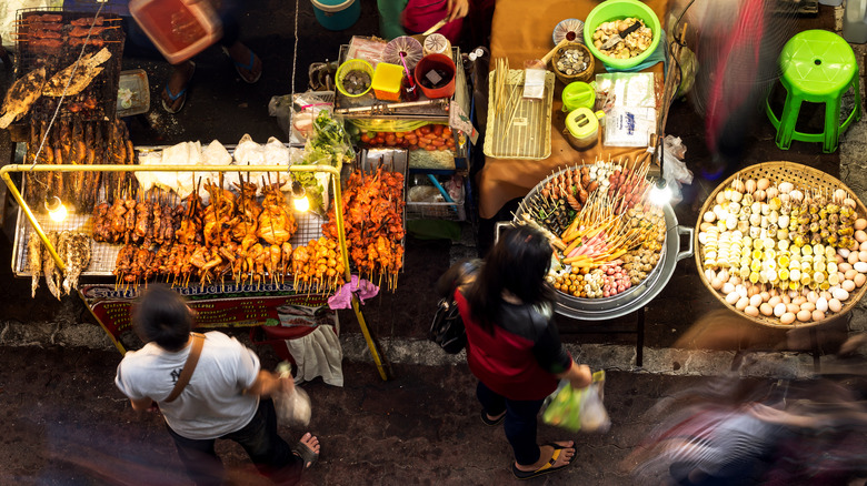 aerial view of Bangkok market