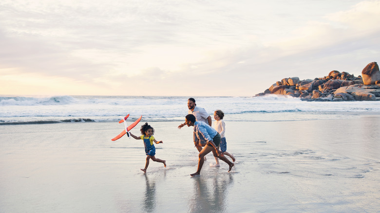 Family at the beach