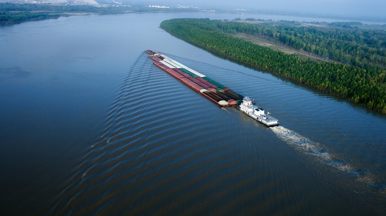 Barge on the Mississippi River