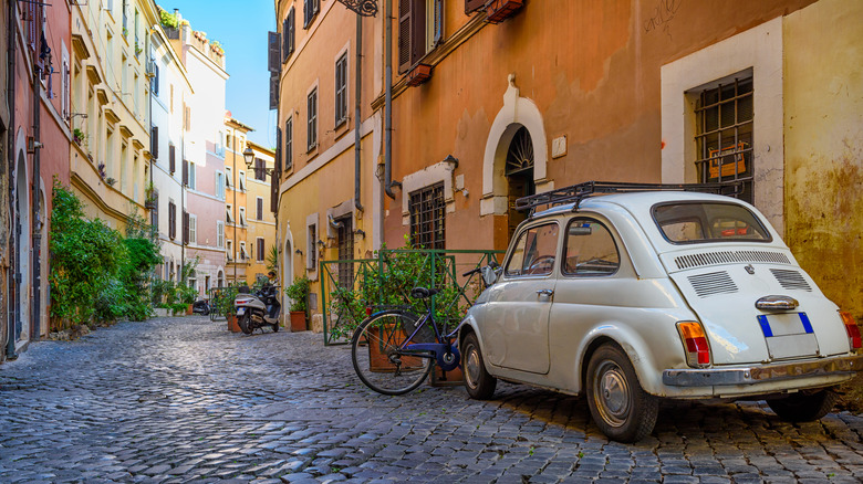 Car on Roman street