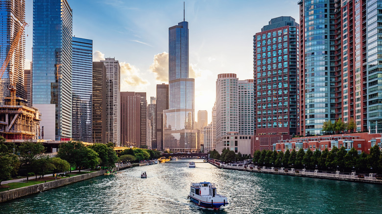 Chicago cityscape at dusk